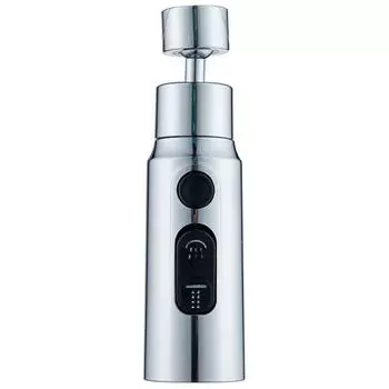 360 Degree Rotatable Faucet Extender Anti Splash Faucet Aerator (Silver)
