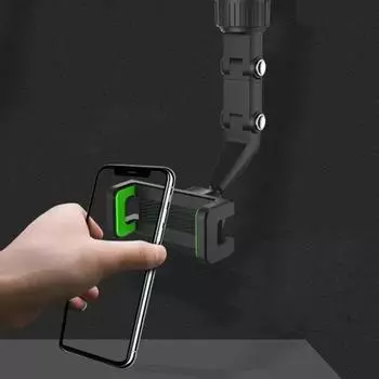 360 Degree Rotatable Universal Car Phone Holder Multifunctional Auto Rearview Mirror Seat Hanging Clip Bracket Cell Phone Holder серый