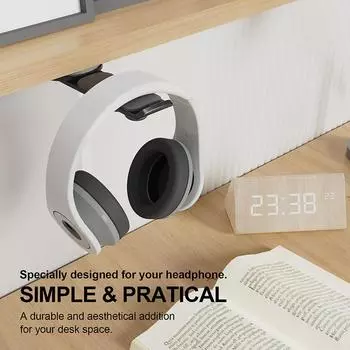 360 Degree Rotation Under Table Universal Headphone Holder With Cable Storage Organizer Headset Rack Earphone Stand Bracket