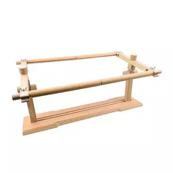 360 Degrees Embroidery Hoop Holder Wooden Frame Stitch Rack Standing