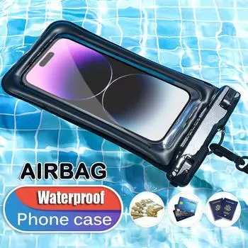 360° Полное покрытие Airbag Водонепроницаемый чехол для телефона для плавания Сумка