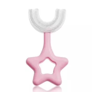 360-градусная силиконовая мягкая двухсторонняя эргономичная детская зубная щетка ручная U-образная зубная щетка портативная уход за зубами ребенка с l