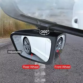 360-градусное HD автомобильное зеркало для слепых зон, вращающееся регулируемое 2-стороннее широкоугольное внешнее автомобильное зеркало заднего вида, парковочное зеркало