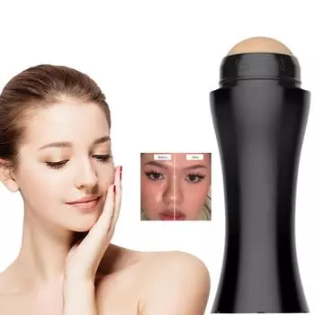 360-градусный роликовый массажный ролик для лица, впитывающий масло, портативный вулканический камень, средство для удаления пятен на лице As Shown