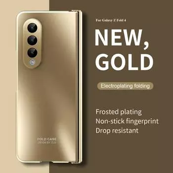 360-градусный шарнирный чехол с покрытием всего тела для Samsung Galaxy Z Fold 4 5, углеродное волокно, кожа, закаленное стекло, защитная крышка для камеры, противоударный чехол Fold 3 5 For Galaxy Z Fold 4