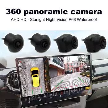 360 Камера автомобиля Панорамный объемный обзор 1080P AHD Правый + левый + передний + задний вид Камера Система Android Авто Радио Ночное видение 12V
