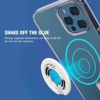 360° Магнитный металлический держатель для телефона с кольцом на палец Портативная складная подставка для планшета Magsafe Magnet Universal All Phone чёрный