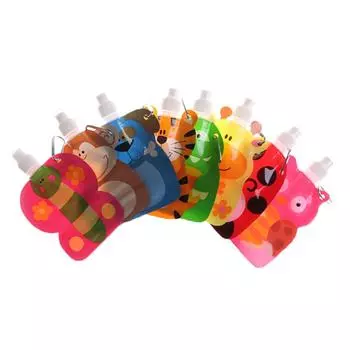 360 мл экологически чистая складная мультяшная дорожная бутылка для напитков безопасна для детей one size