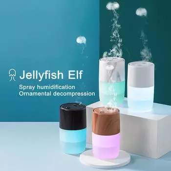 360 мл Медузы Дымовые Кольца 7 Цветов Изменение Светодиодного Света Usb Увлажнитель Воздуха Ультразвуковой Прохладный Создатель Тумана Fogger Для Дома Йоги Автомобиль USB