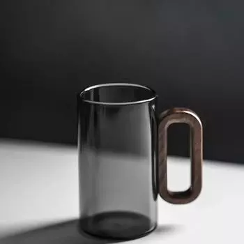 360 мл стеклянные однослойные чашки из боросиликатного стекла, чайная чашка с деревянной ручкой, термостойкие кофейные чашки, домашняя кружка для питьевой воды 360ML