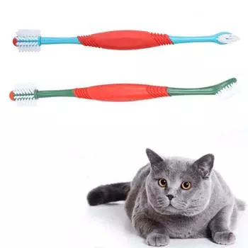 360° Multi-angle Dog Toothbrush Soft Bristle Pet Finger Toothbrush Grooming зелёный