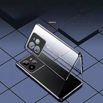 360° Полный чехол для Realme GT 7 Pro Чехол Двусторонний Магнитный Стекло Защитный Чехол Для Realme GT7 Pro Защита Камеры Realme GT7 Pro чёрный