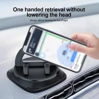 360° Rotatable Car Phone Holder Universal Dashboard Stand Bracket Car Cellphone Holder for IPhone Samsung Huawei Car Accessories чёрный