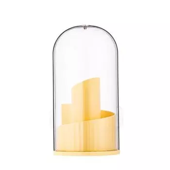 360° Rotating Makeup Brush Holder Large Capacity Dustproof Makeup Brush Storage Bucket with Lid Clear Cosmetic Organizer Desktop