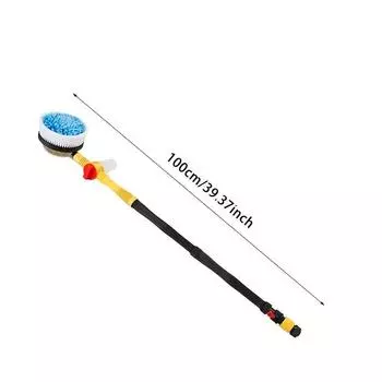 360° Rotating Microfiber Car Wash Brush Kit | Detachable Telescopic Cleaning Brush with Soap Dispenser for Vehicles, Yard, Garden, Pets Rotating car wash brush