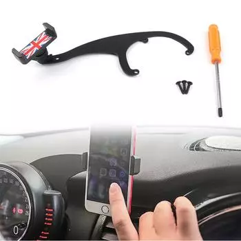 360° Rotation Car Phone Mount Cradle Holder Stand for Mini Cooper R60 R61 Gray