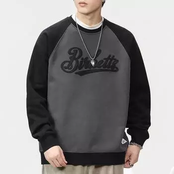 360G Американский свитер Мужской Осенний Свободный Модный Брендовый Большого размера С круглым вырезом Топ Мужская Контрастная Повседневная Куртка Модная Осень И Зима M