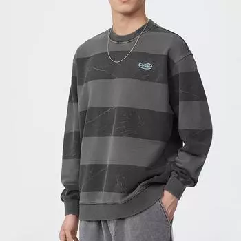 360G Осень-зима Американский ретро полосатый свитер мужской свободный большой размер молодежная одежда мужской модный топ мужская одежда M черный серый