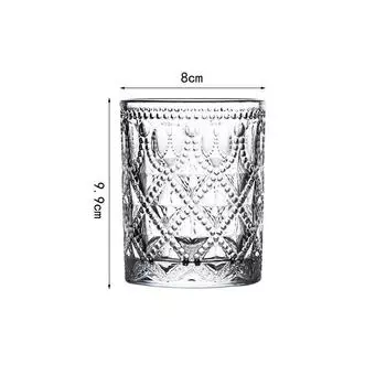 360мл/380мл Скандинавский стиль Ретро Рельефная стеклянная чашка Кружки для коктейлей Мохито Прозрачные кружки для сока и холодных напитков Легкая роскошь Бутылка для воды 1pcs