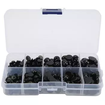 360шт черные круглые кукольные глаза разных размеров удобные прочные прочные игрушечные глаза из смолы с плоской спинкой