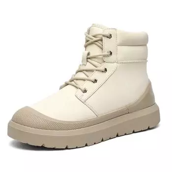 3632 Wang Yibo couple shoes lychee pattern winter snow boots fashionable warm cotton thickened cotton shoes 35