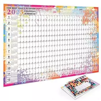 365 дней 2025 настенный календарь повестка дня расписание план контрольный список лист домашний офис Style C