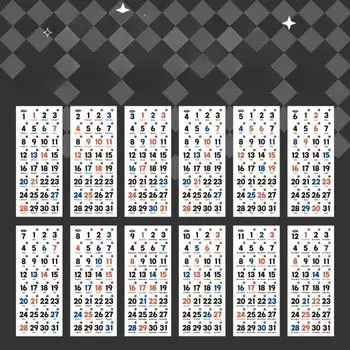 365 дней Дата Скрапбук Журнал Наклейка для Студента Простота Месяц Дни Дата Номер Канцелярские Наклейки Школьные Принадлежности