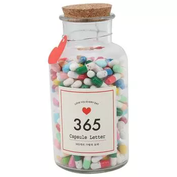 365 шт. Капсула с надписью ing Бутылка с сообщением Таблетки Капсула Стеклянная бутылка ing (Цвет смеси