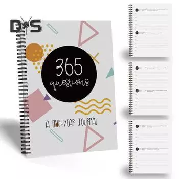 365 вопросов Пятилетний дневник Осознанность Самопознание Развитие привычек Углубление отношений Тетрадь Ежедневный дневник вопросов 1pc