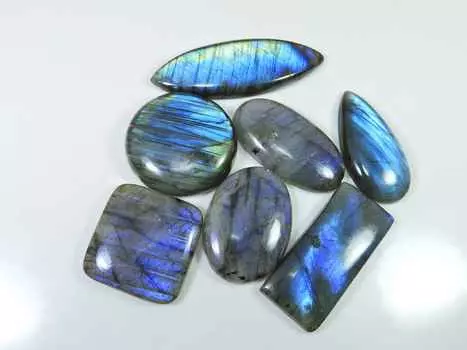 365Cts. Микс натуральный лабрадорит синий огонь драгоценный камень россыпью 7 шт. лот 37-56 мм LL-718