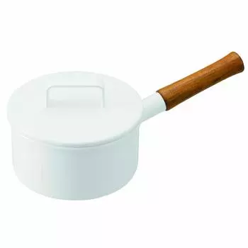 365methods One Hand Pot Saucepan Enamel 16cm IH Compatible White YY-16S.W