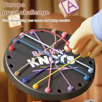 36925 Наборы Brainy Knots Веревка Распутывание Игра Логическое Мышление Скрученная Веревка Испытание Доска 1 Set