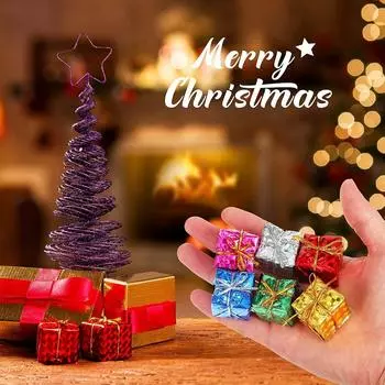 36/12 шт. Мини рождественские украшения ручная работа подарочная коробка аксессуары для рождественской елки новогодний декор подарочные коробки для конфет подвеска Navidad 12PCS