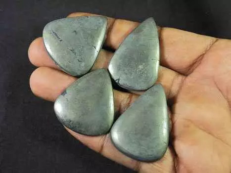 36-39MM AAA Appache Gold Pyrite Pear Shape Cabochon Loose 4Pcs Gemstone Lot RQ-2181