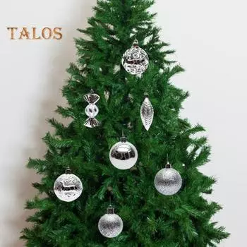 36/40/50 шт. набор рождественских шаров, красочные небьющиеся декоративные безделушки для рождественской елки, праздничные подвесные украшения со шнуром для домашнего магазина, витрины 50pcs шампанского