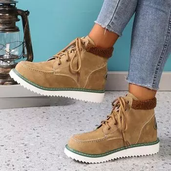 36-43 женские плюшевые зимние сапоги цвета хаки, новые зимние модные повседневные теплые уличные хлопковые туфли, удобные женские ботильоны Botas Mujer 36