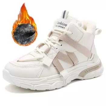 36-43 зимние женские большие модные высокие ботинки с бархатом теплые хлопковые ботинки зимние ботинки спортивные хлопковые ботинки 36 чёрный