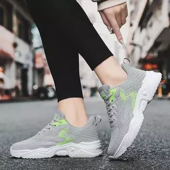 36-45 Large Size Autumn Women s Casual Sports Shoes Men s Women s Same Style Mesh Surface Breathable Light Running Travel Shoes 36 белый