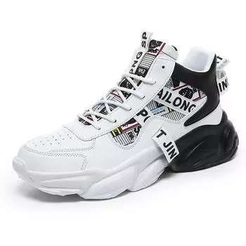 36-45 Пара больших размеров модные и трендовые толстые подошвы высокие спортивные и кроссовки для отдыха кроссовки 36 белый/оранжевый