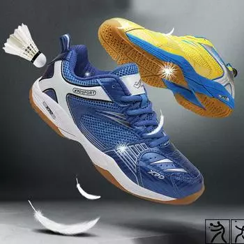 36-45 Высококачественная амортизирующая противоскользящая и износостойкая уличная обувь для бадминтона, обувь для настольного тенниса, мужская и женская спортивная обувь 36 белый/синий