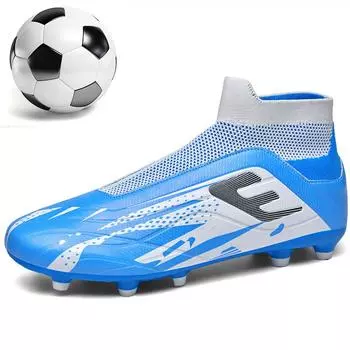 36-45Футбольные бутсы унисекс, высокие профессиональные тренировочные футбольные бутсы с длинными шипами, молодежные футбольные бутсы 37 розы красного