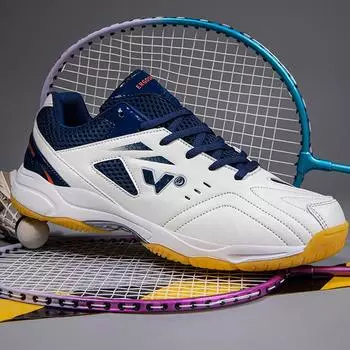 36-45унисекс кожаные резиновые нескользящие туфли для бадминтона для настольного тенниса, дышащая женская спортивная обувь для тенниса, мужская спортивная обувь 35 циан/чёрный