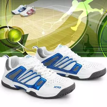 36-47 большие амортизирующие противоскользящие износостойкие спортивные туфли для бадминтона теннисная обувь волейбольная обувь обувь для настольного тенниса 36 синий/белый