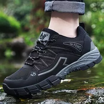 36-47 Couple Plus Size Fashionable Anti Slip Low Cut Outdoor Leisure Hiking Shoes Travel Hiking Shoes 36 чёрный