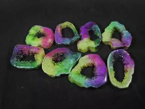 36-47 мм Радужный солнечный оконный срез Друзы Агат Необычные россыпные драгоценные камни 7 шт. Лот RQ-2170