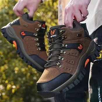 36-47 Пара Большие Противоскользящие Модные Трендовые Уличные Кроссовки Для Альпинизма Повседневные Спортивные Кроссовки Для Походов 36 жёлтый/армия зеленый