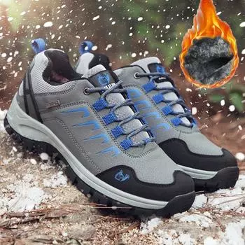 36-47 зимняя пара плюс бархат теплая походная обувь специальный агент походная обувь спортивная обувь хлопковая обувь зимние ботинки 36 чёрный