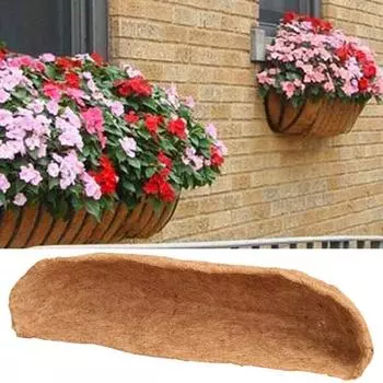 36/48-дюймовая цветочная корзина с вкладышем из кокосовой койры, прямоугольная складная дышащая настенная подвеска для цветочного горшка, корзина для растений, корыто для цветов, вставка из коврика из кокосового волокна 48