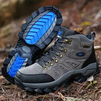 36-48 Пара Плюс Размер Модные высокие ботинки для отдыха на открытом воздухе походная обувь для путешествий походная обувь мужская и женская спортивная обувь 36 серый/королевский синий