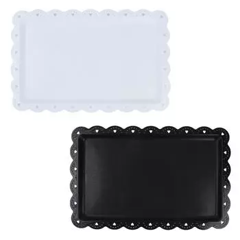 36,5*23,5 см Европейский стиль Прямоугольный торт Десерт Пластиковый Дисплей Лоток Многофункциональный Бытовой Фрукты И Еда Дисплей Лоток france белый
